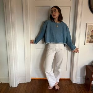 Ashley Rowe Oversized Longsleeve Denim Tee